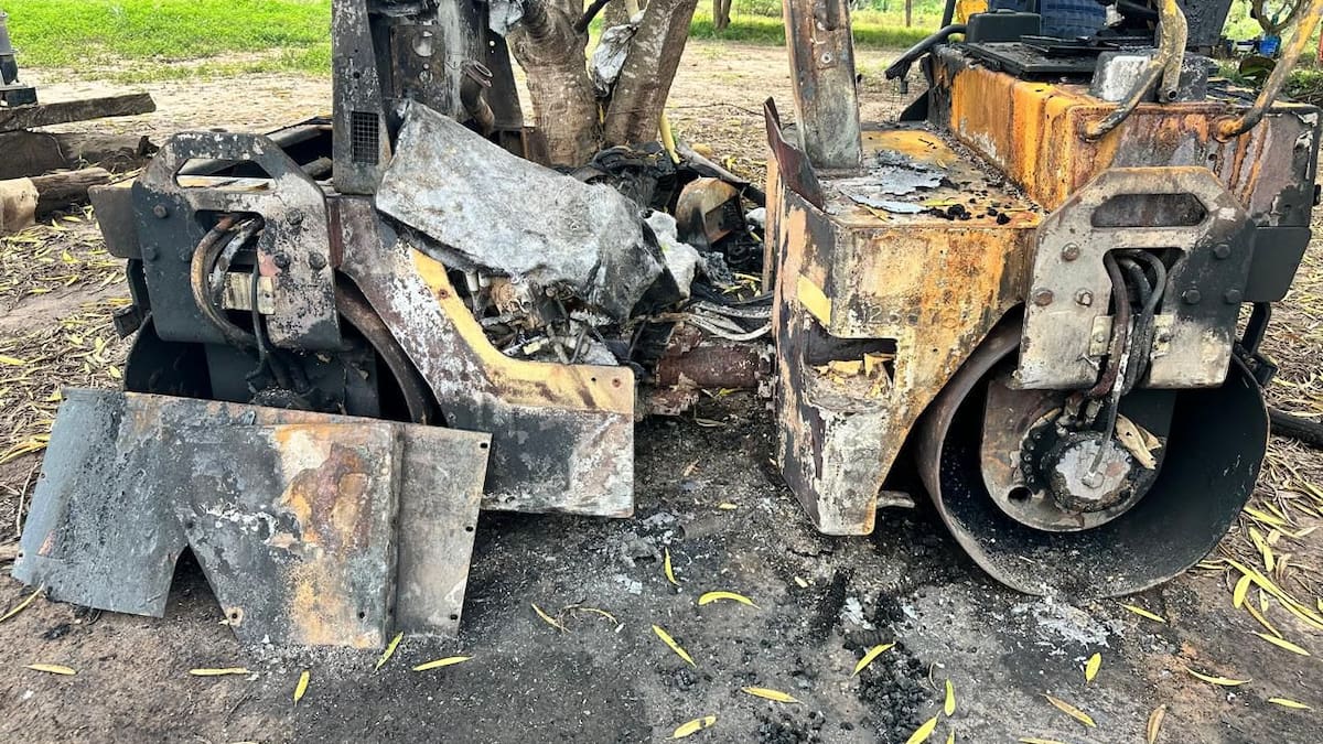 Queman maquinaria amarilla en Guamal, Magdalena por el no pago de extorsión