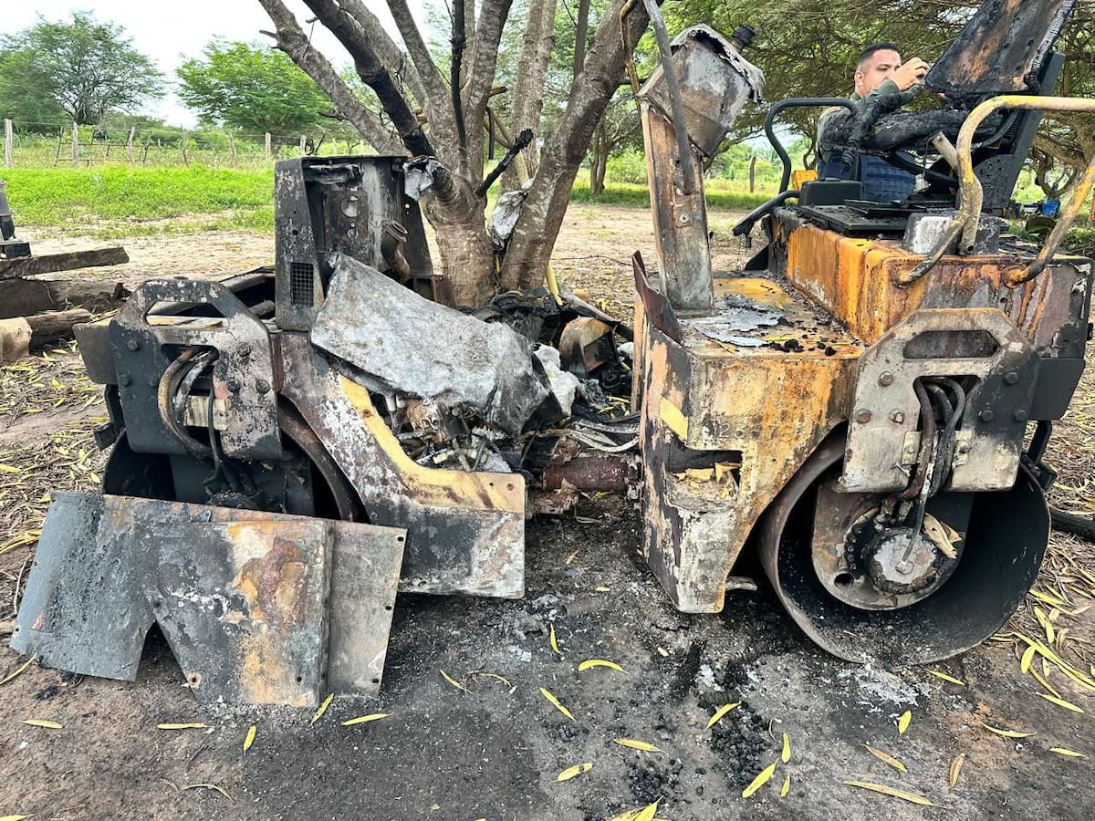 Queman maquinaria amarilla en Guamal, Magdalena por el no pago de extorsión