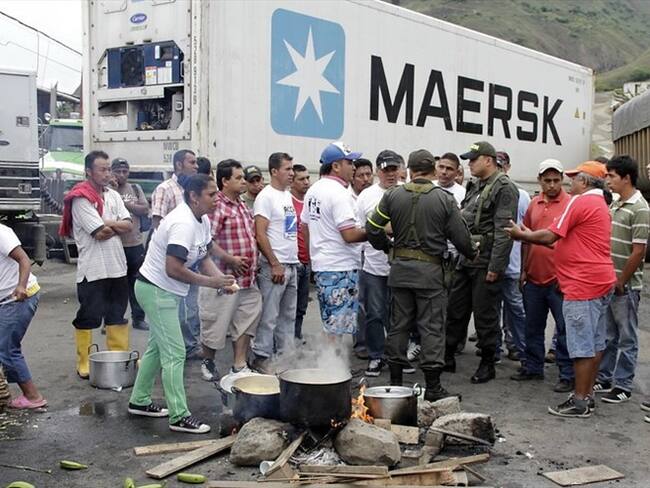 Paro camionero. Foto: Colprensa