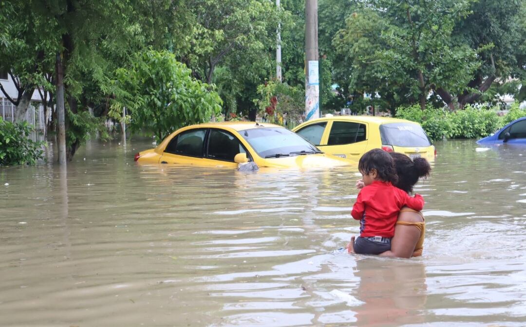 Cartagena bajo lluvia: más de 10.200 familias damnificadas. Foto: Suministrada.