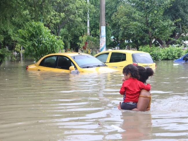 Cartagena bajo lluvia: más de 10.200 familias damnificadas. Foto: Suministrada.