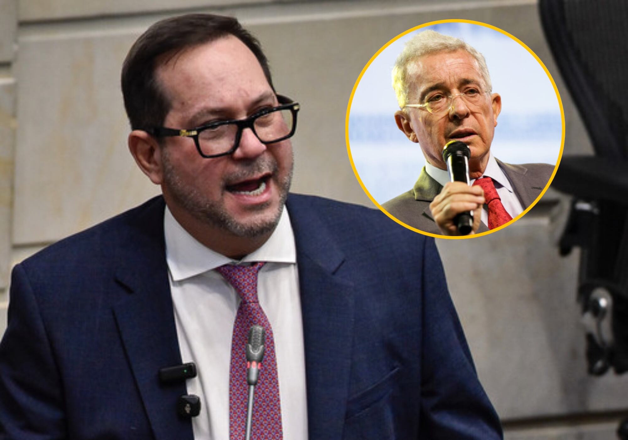 Lidio García y Álvaro Uribe. Foto: (Colprensa - Cristian Bayona) / (Colprensa - Mariano Vimos)