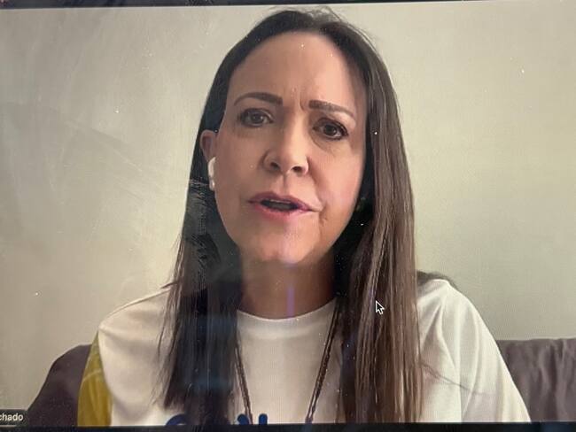 María Corina Machado, en rueda de prensa telemática, este 7 de enero. Foto: captura de pantalla.
