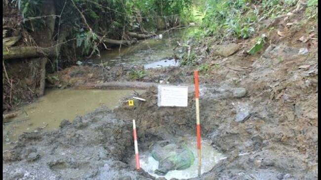 Lugar donde hallaron el cuerpo de Jairo Zapa en 2014. Foto: Colprensa.