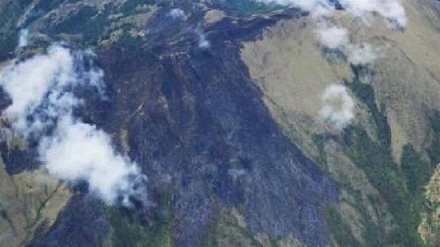 Incendio  páramo. Foto: Fuerza Aérea.