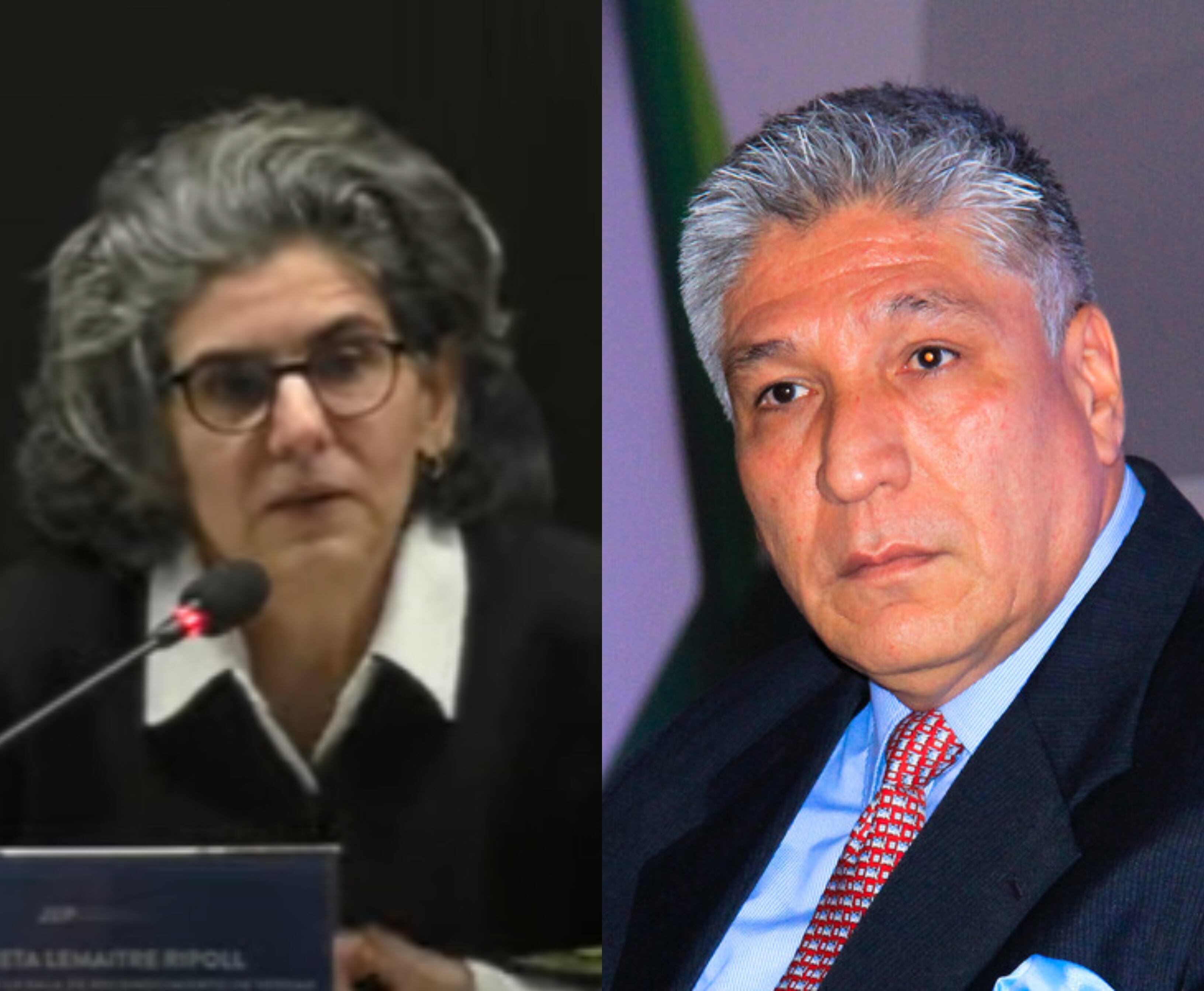 Sigifredo López y magistrada Julieta Lemaitre. Foto: Colprensa y JEP.