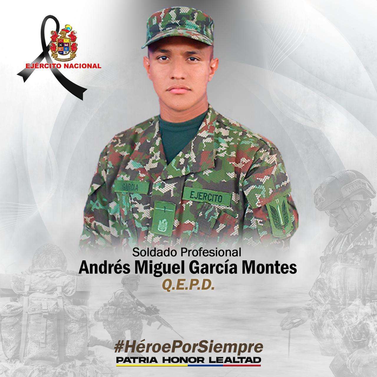 Militar muerto en Tibú, Norte de Santander. / Foto: Ejército Nacional.