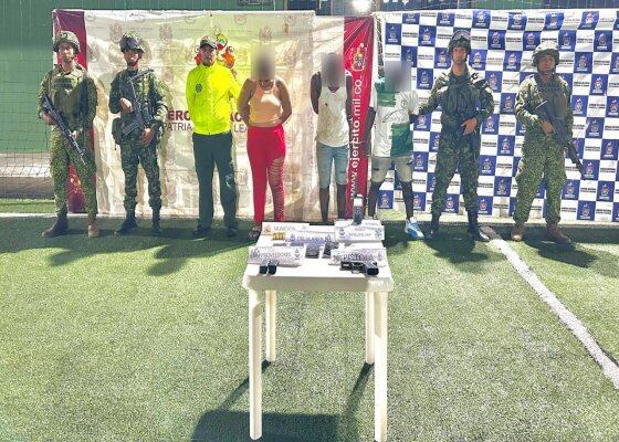 Capturados en Guapi, Cauca. Crédito: Fuerzas Militares.