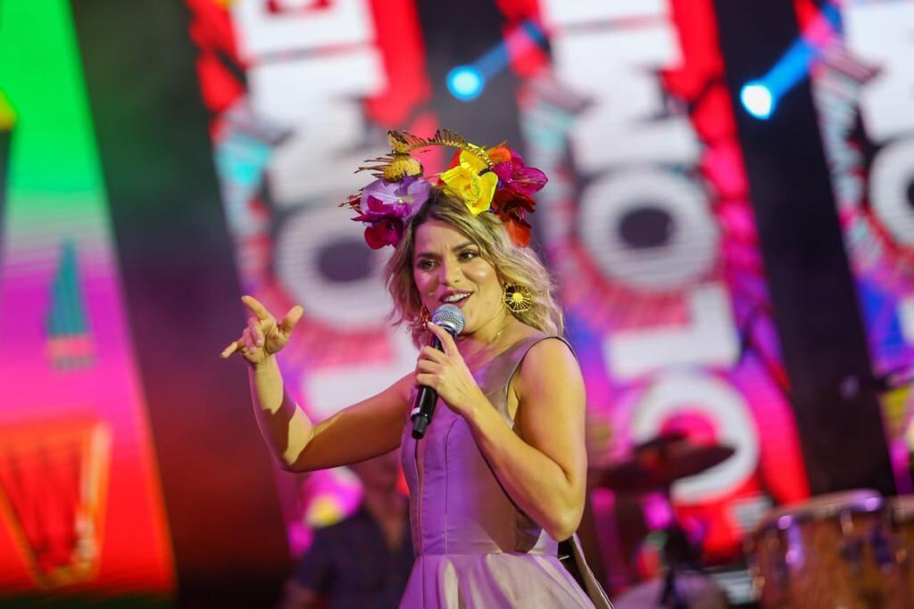 Adriana Lucía en la Feria de las Flores Medellín del 2021. Foto: Colprensa- Feria de las Flores.