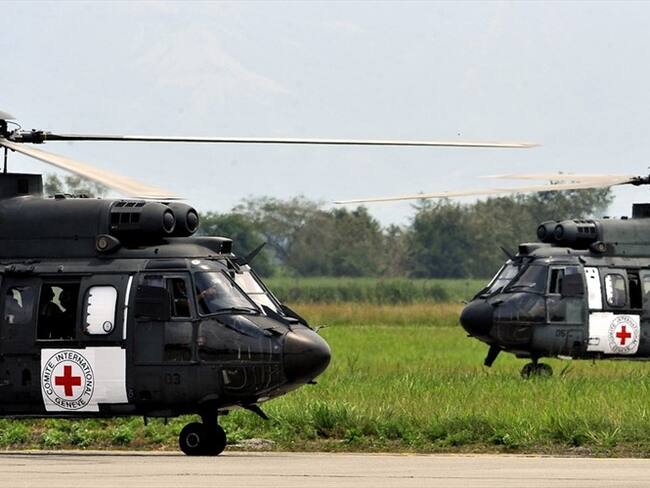 Helicópteros de la Cruz Roja . Foto: LUIS ROBAYO/AFP via Getty Images