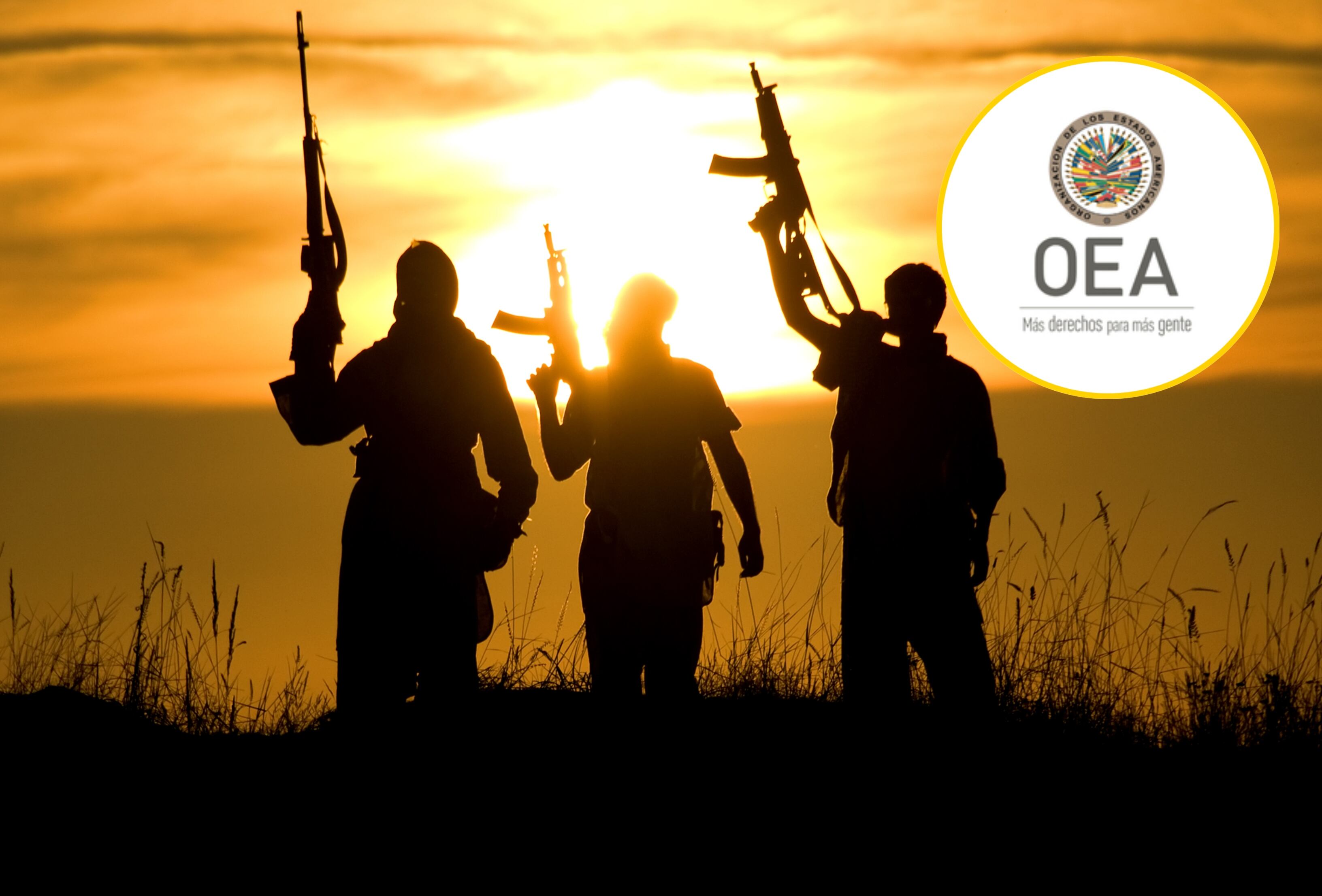 Referencia de terrorismo y logo OIEA. Foto: zabelin vía Getty Images y página del Gobierno de México.