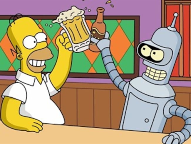 Homero Simpson y Bender Rodríguez. Foto: Canal FOX
