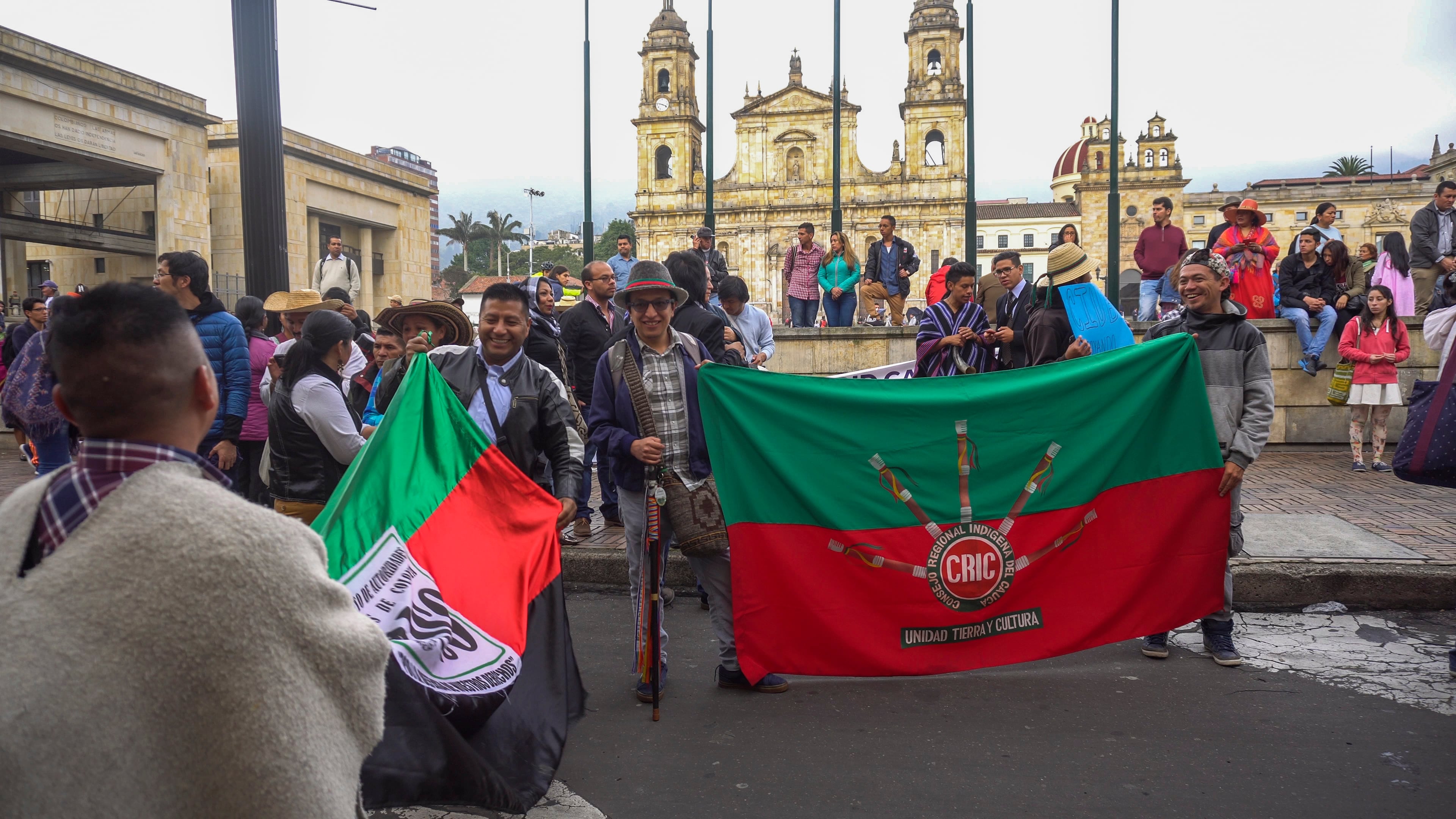 Comunidades indigenas en Bogotá. FOTO: Daniel Garzon Herazo/NurPhoto via Getty Images.