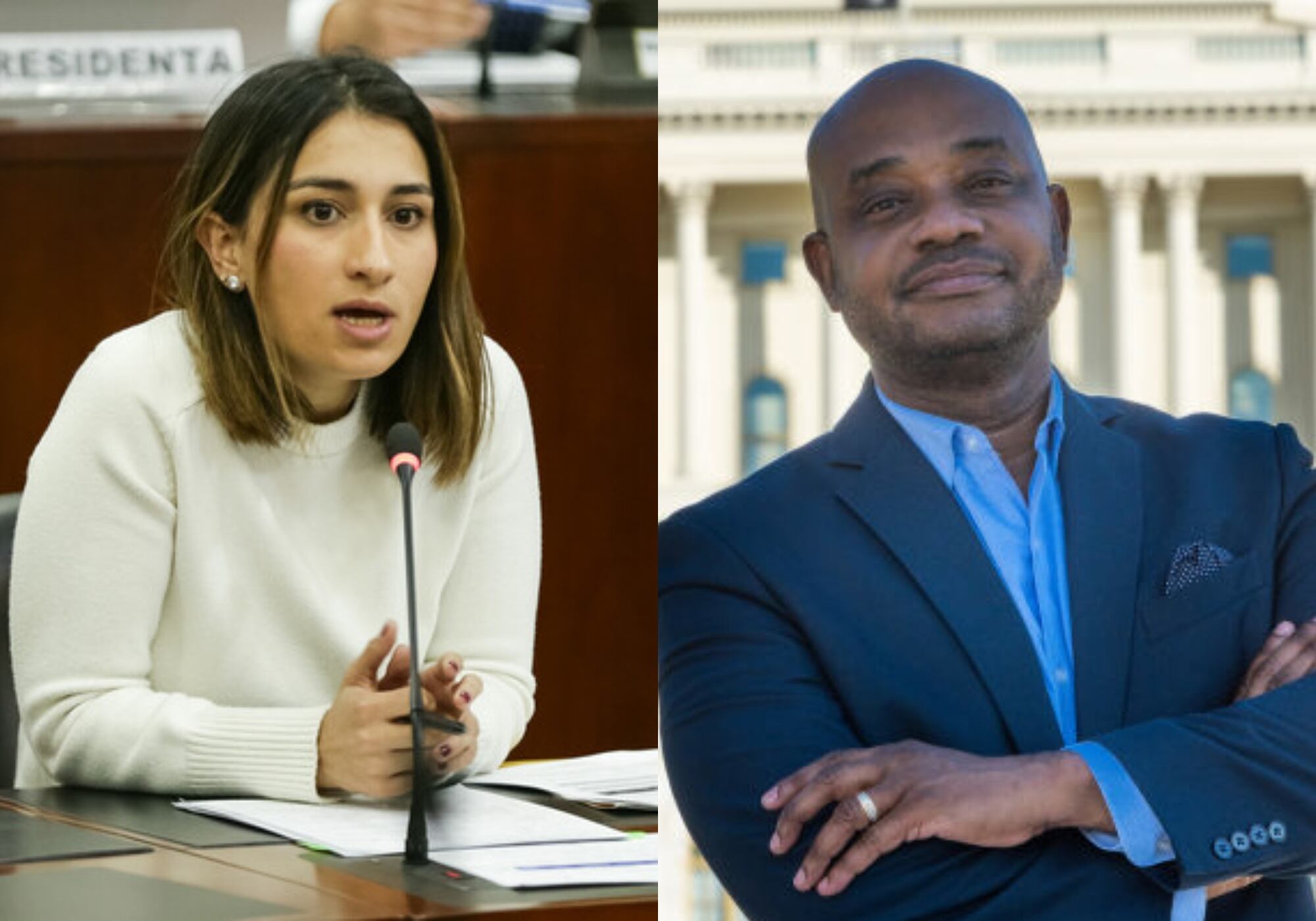 Laura Sarabia y Luis Gilberto Murillo. Foto: (Colprensa - John Paz) /  (Johnny A Yataco/AL DÍA News via Getty Images)