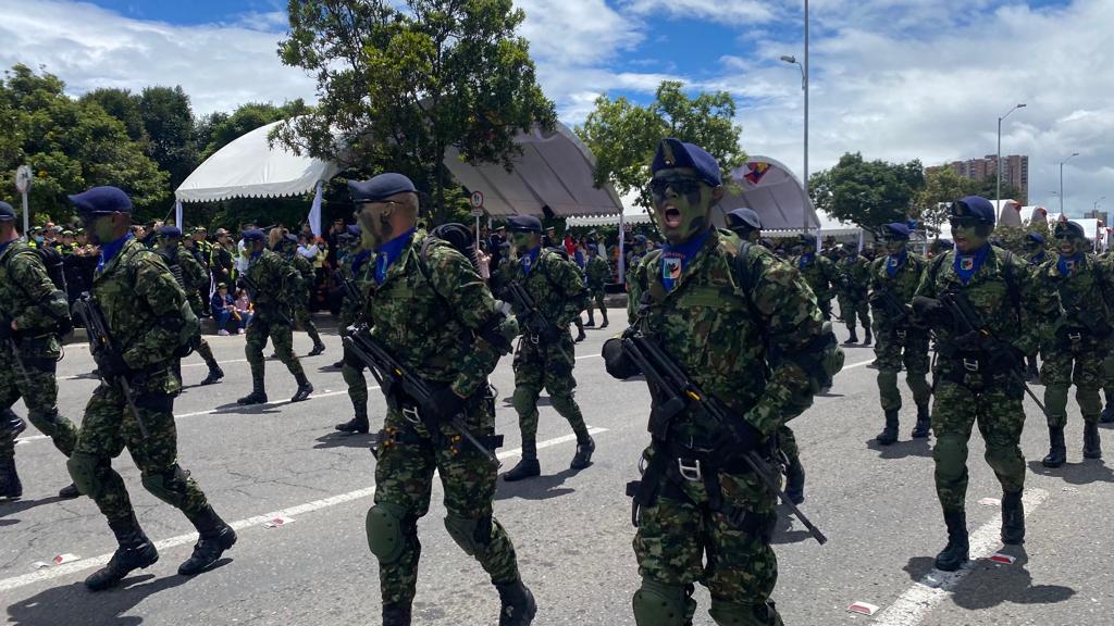 Desfile militar del 20 de julio en San Andrés y Bogotá. Foto: cortesía Fuerzas Militares.