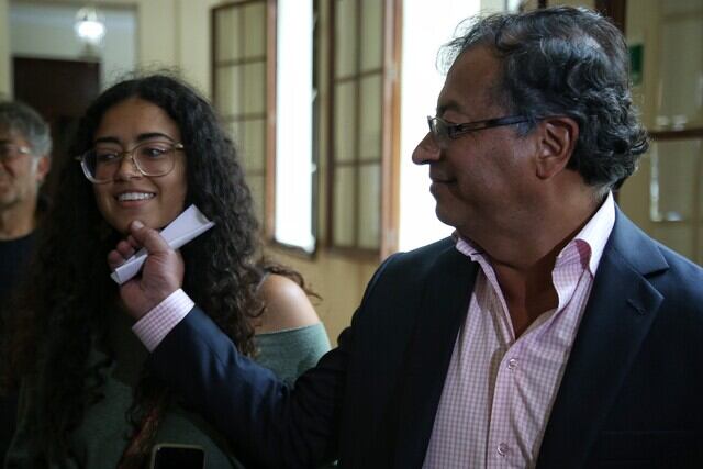 Sofía Petro y Gustavo Petro. Foto: Colprensa - Camila Díaz