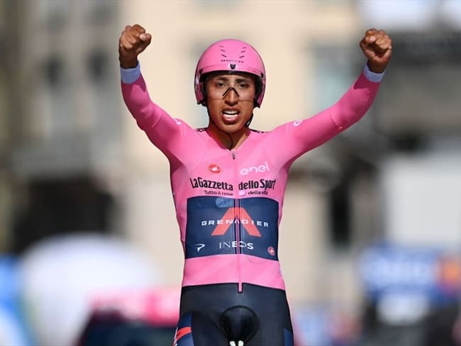 Bernal dejó en alto la bandera colombiana ganando el Giro de Italia.. Foto: Stuart Franklin/Getty Images