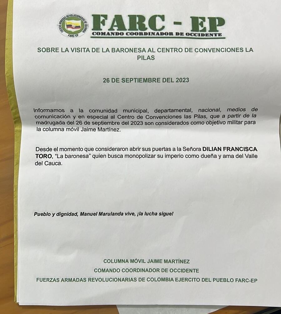 Panfleto. Foto: Suministrada.