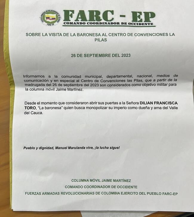 Panfleto. Foto: Suministrada.