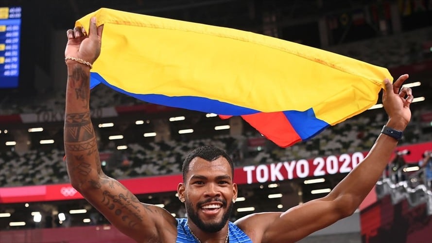 Anthony Zambrano fue el tercer deportista colombiano en colgarse una medalla de plata en los Juegos Olímpicos de Tokio 2020. Foto: Getty Images/ Matthias Hangst