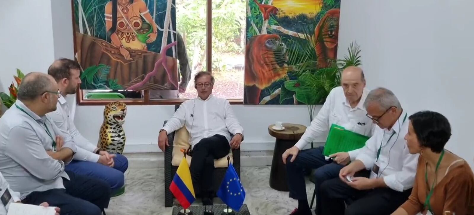 Presidente Gustavo Petro en reunión bilateral con la Unión Europea. 8 de julio 2023. Foto: Captura de video de Presidencia.