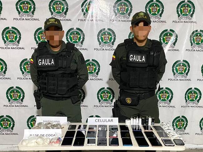 Los celulares eran utilizados para extorsionar. Foto: Policía Metropolitana de Brranquilla.
