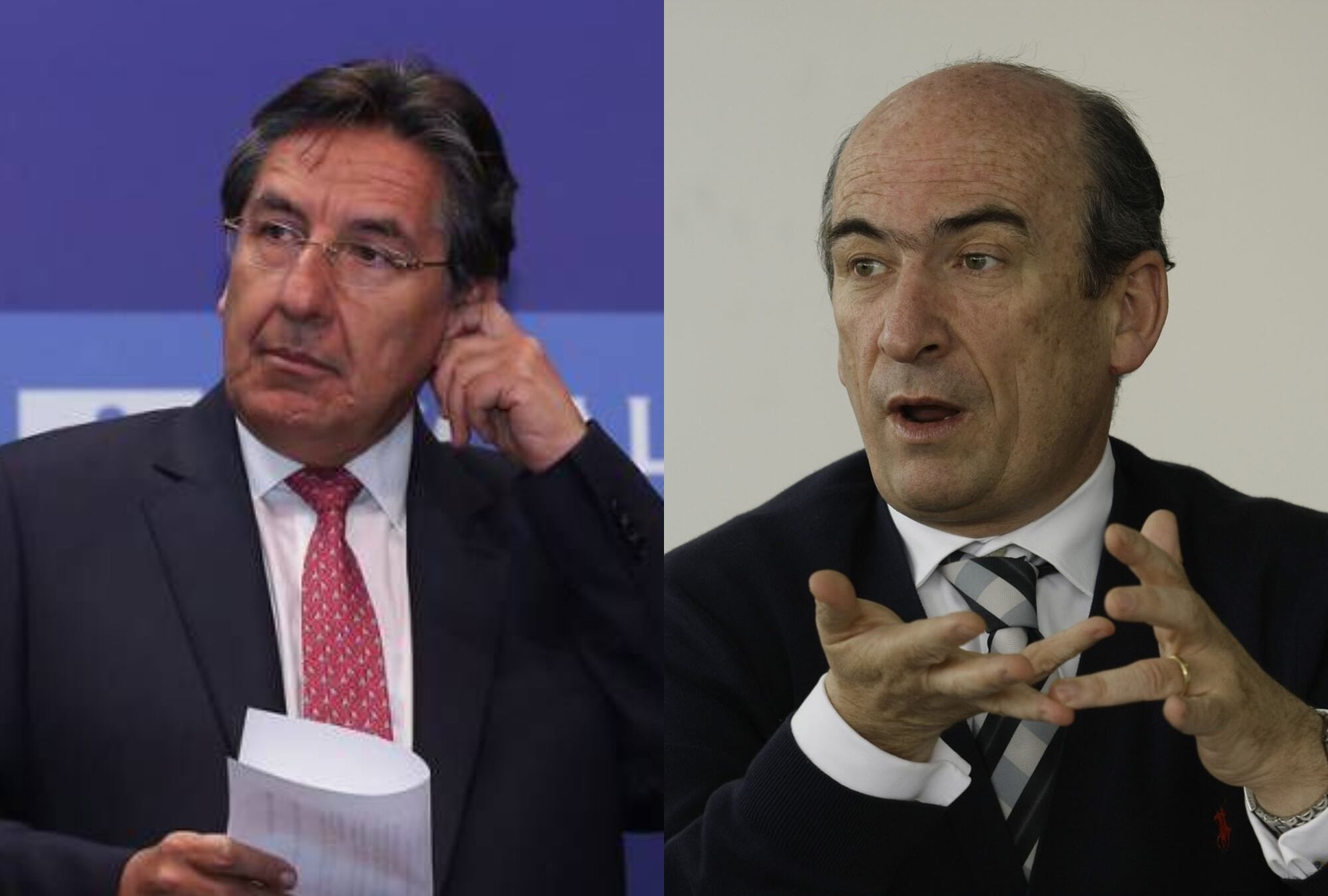 Néstor Humberto Martínez y Jorge Enrique Pizano. Fotos: Colprensa.