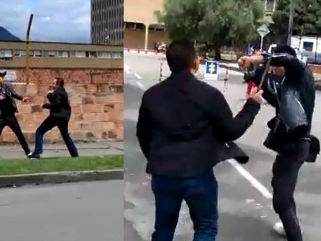 Periodistas fueron agredidos a la salida de la audiencia de Fonade. Foto: Cortesía César Flechas y Jimmy Ávila