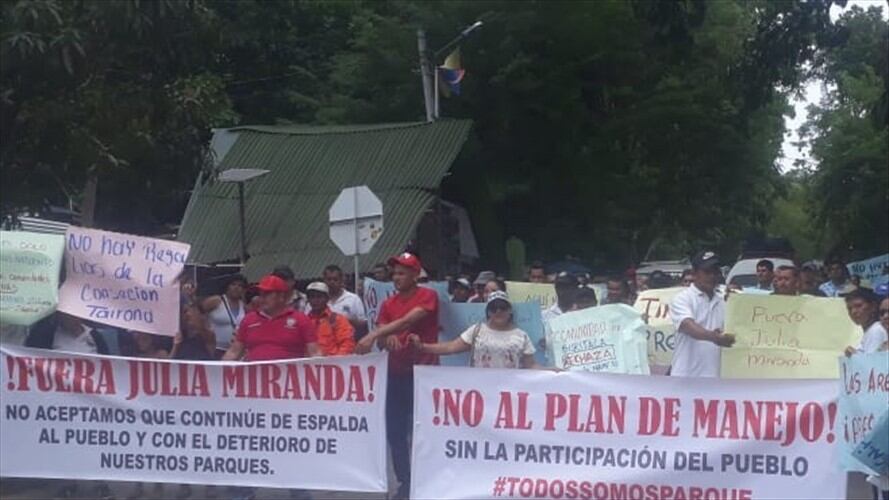 Líderes bloquearon la entrada al Parque Tayrona. Foto: Cortesía Álvaro Cotes Córdoba