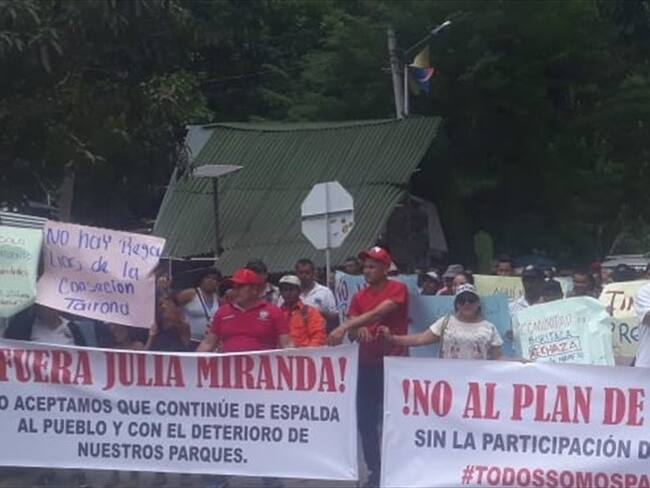 Líderes bloquearon la entrada al Parque Tayrona. Foto: Cortesía Álvaro Cotes Córdoba
