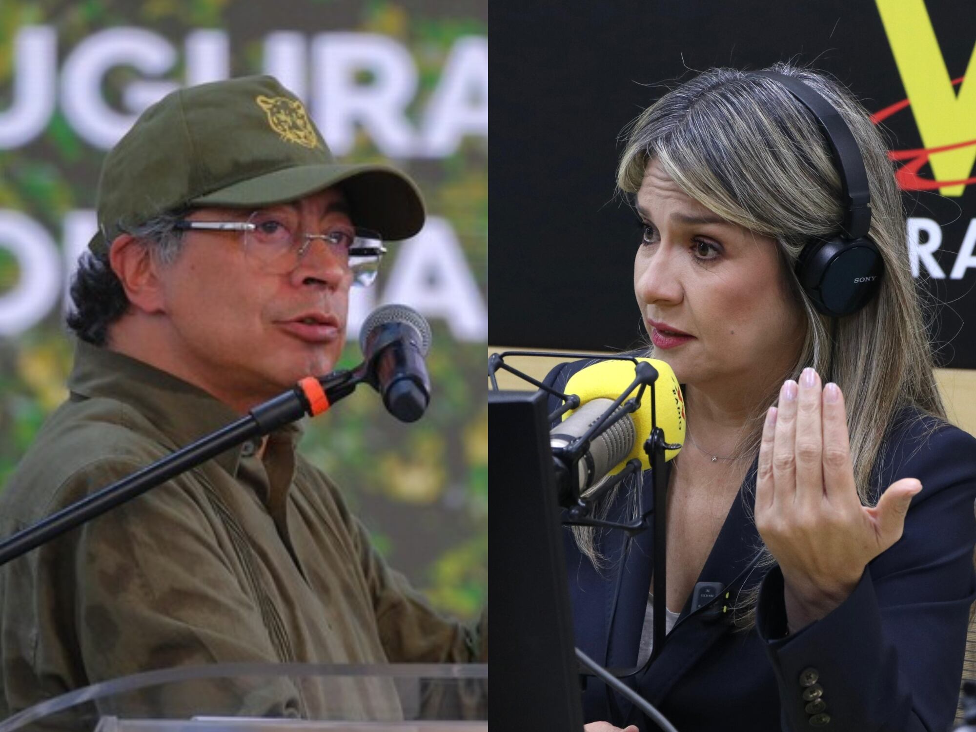 Gustavo Petro y Vicky Dávila. Fotos: Presidencia / W Radio