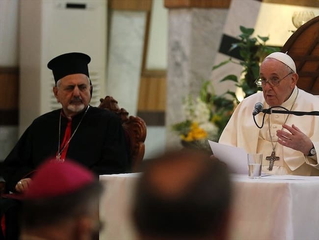 El Sumo Pontífice dijo durante su histórica visita que &quot;basta de violencia, de extremismos, de facciones, de intolerancias&quot;. . Foto: AHMAD AL-RUBAYE / AFP