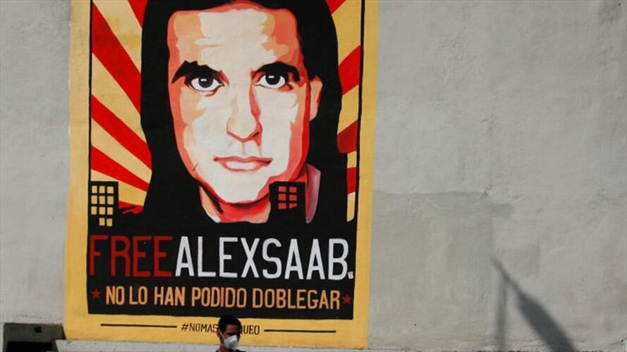 Grafiti pide libertad de Alex Saab. Foto: Getty Images
