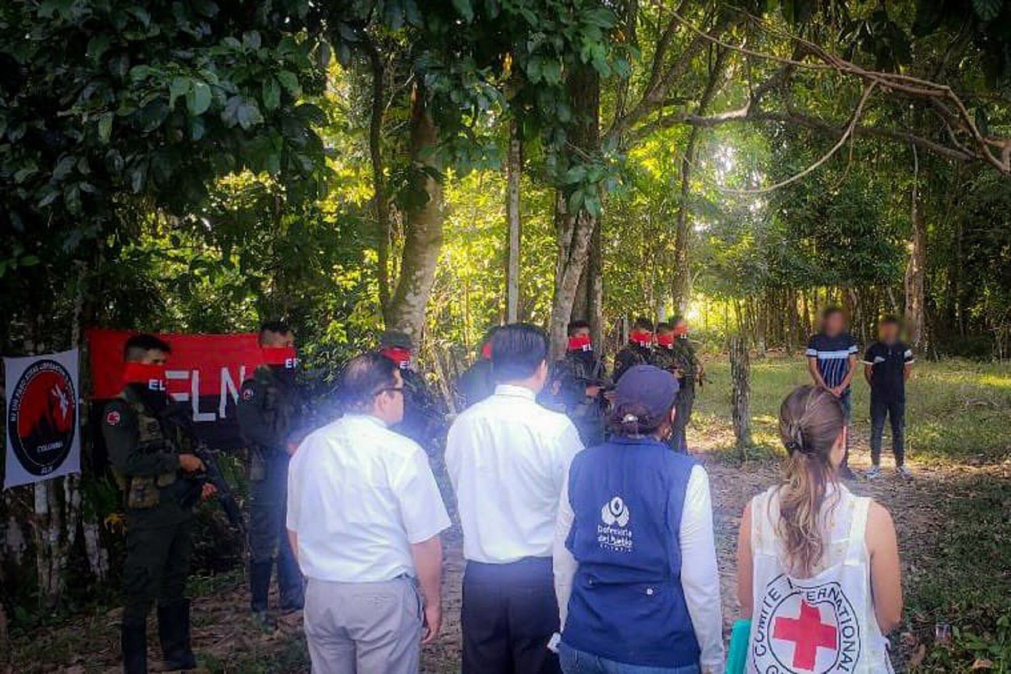 Liberación de dos menores de edad en Arauca. Foto: Defensoría del Pueblo