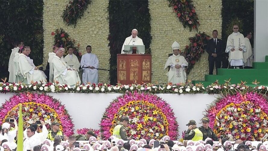 Papa Francisco en Medellín. Foto: Colprensa