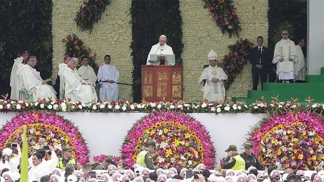 Papa Francisco en Medellín. Foto: Colprensa