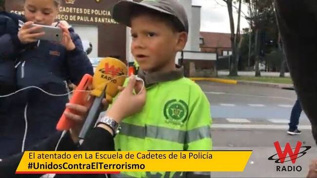 El pequeño manifestó su dolor por las vidas que se perdieron en la explosión.. Foto: W Radio