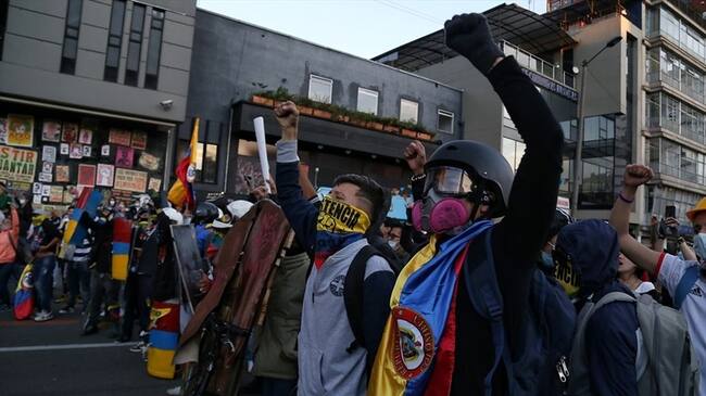 Este miércoles se realiza una nueva jornada de protestas en el marco del Paro Nacional.. Foto: Colprensa - Camila Díaz