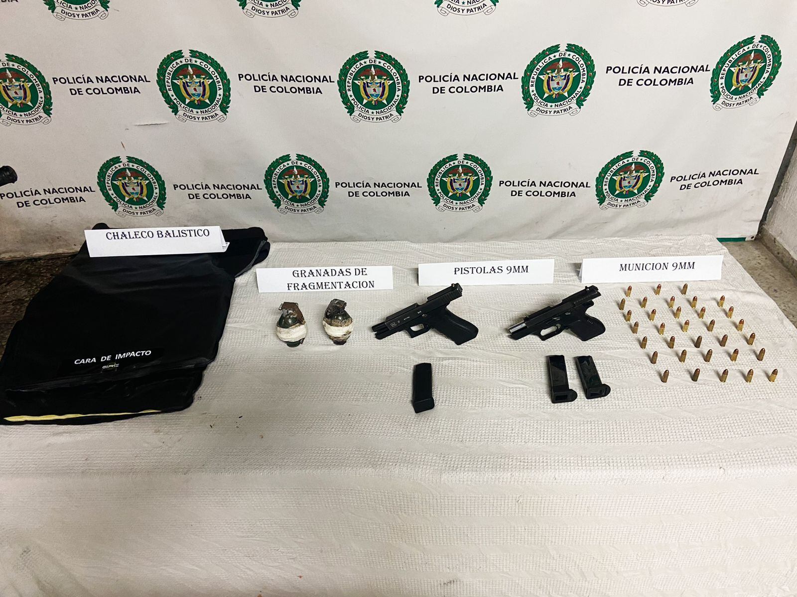 Las autoridades no descartan que grupos criminales estén planeando un atentado contra la Fuerza Pública ad portas de la jornada electoral. Foto: Policía. 