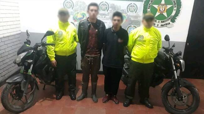 Los capturados eran solicitados mediante orden de captura emanadas por el Juzgado Promiscuo municipal de Firavitoba . Foto: Policía de Boyacá