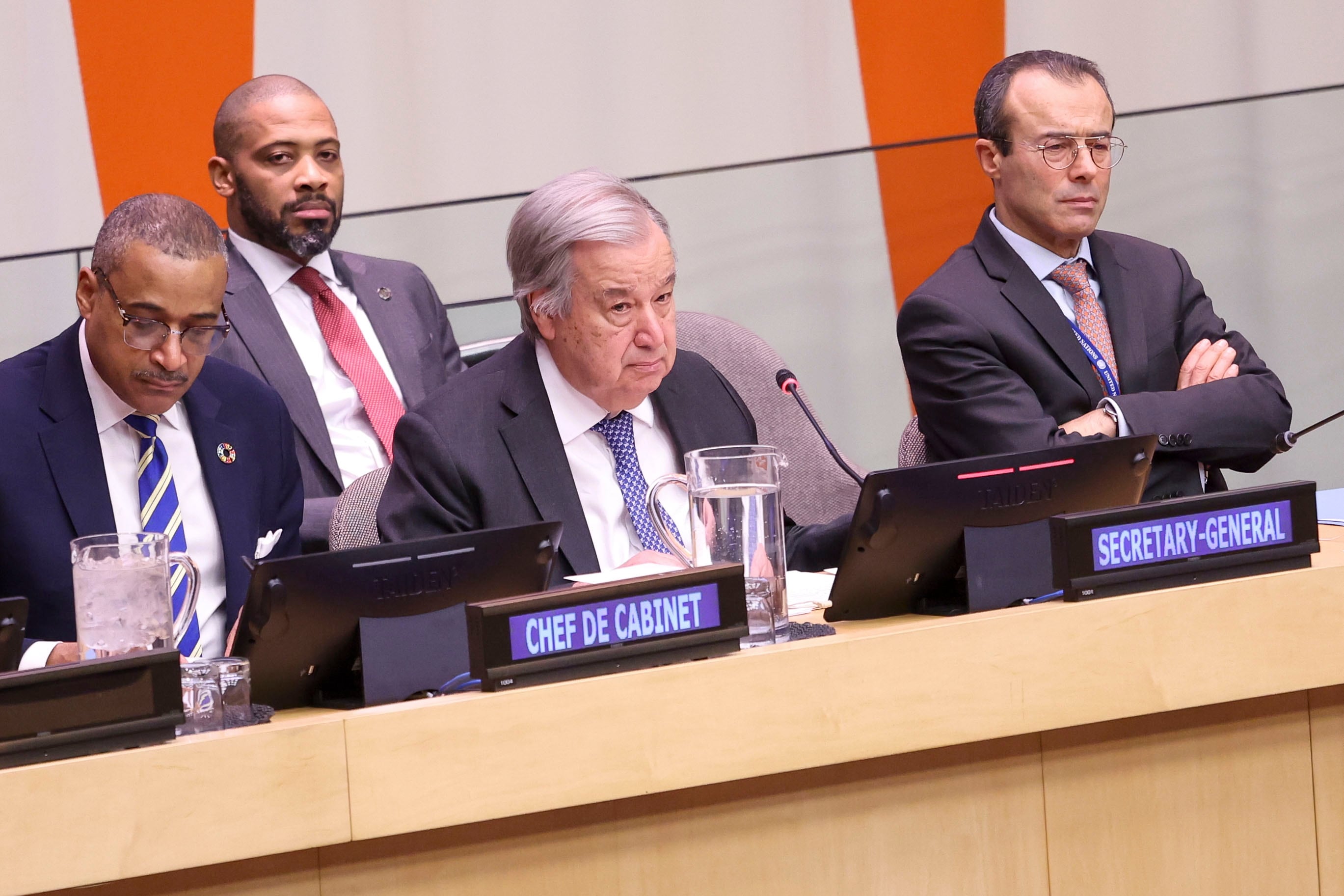 NUEVA YORK (Estados Unidos), 05/02/2025.- El secretario general de la ONU, Antonio Guterres, habla sobre los recientes acontecimientos en Gaza, durante el Comité sobre el Ejercicio de los Derechos Inalienables del Pueblo Palestino, en la Sede de las Naciones Unidas.