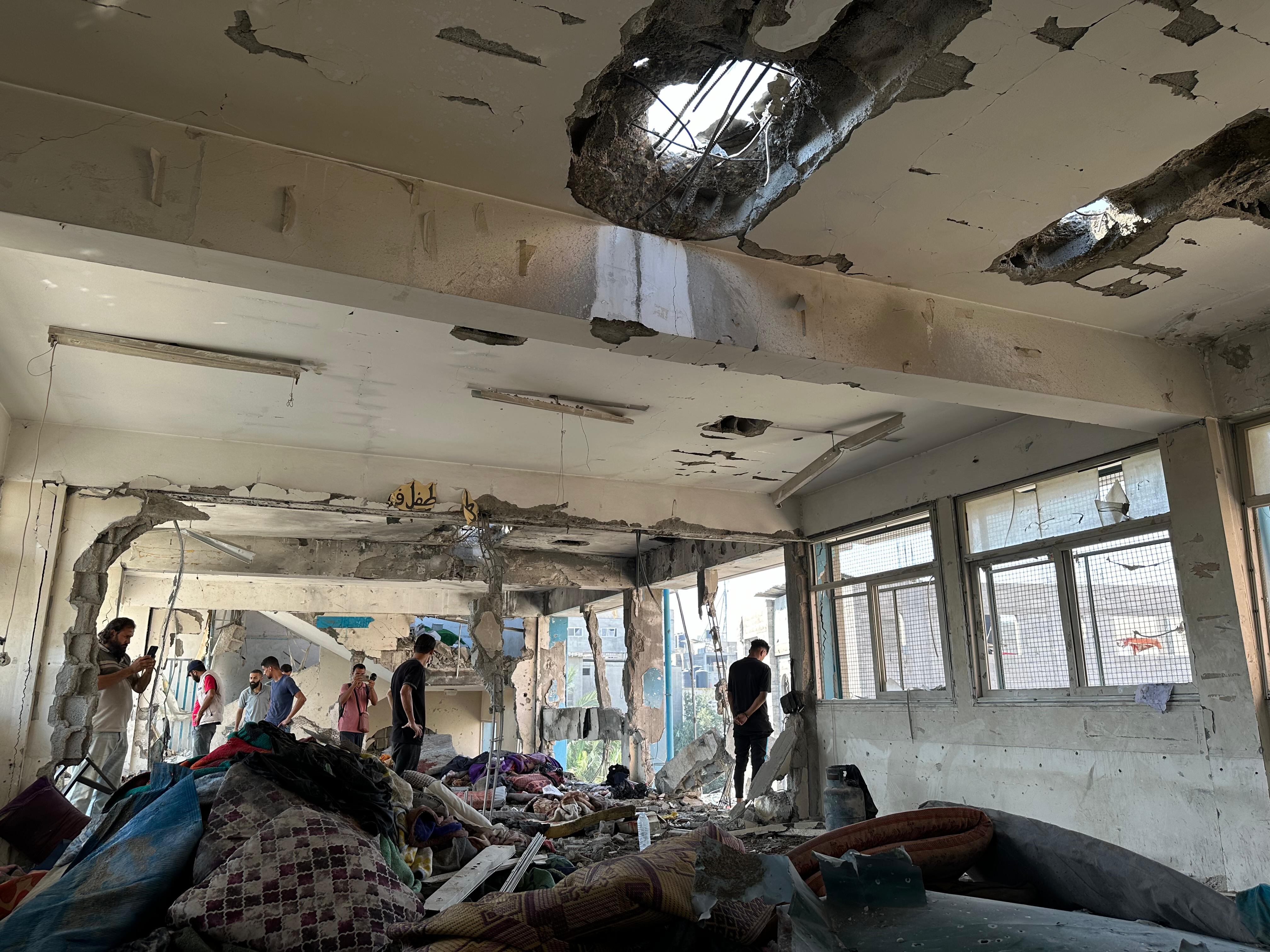 Escuela de la UNRWA en Gaza. Foto: EFE/ Str