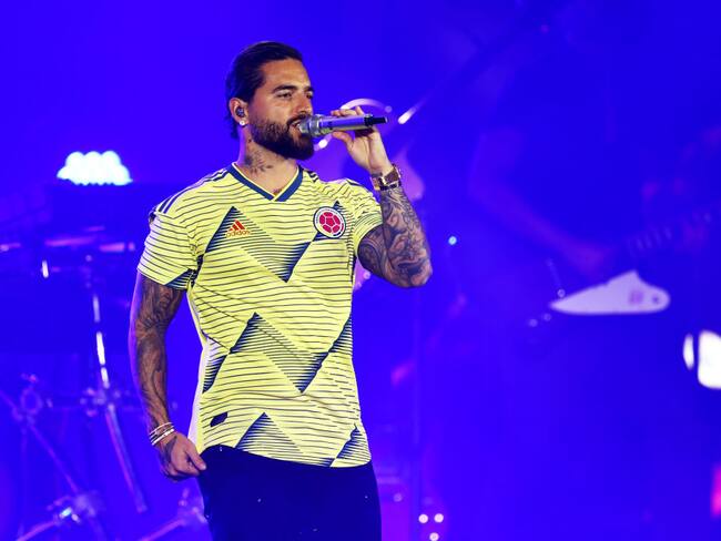 Maluma en el FIFA World Cup 2022 Qatar Fan Festival at Al Bidda Park on November 19, 2022 in Doha, Qatar. (Photo by Francois Nel/Getty Images)