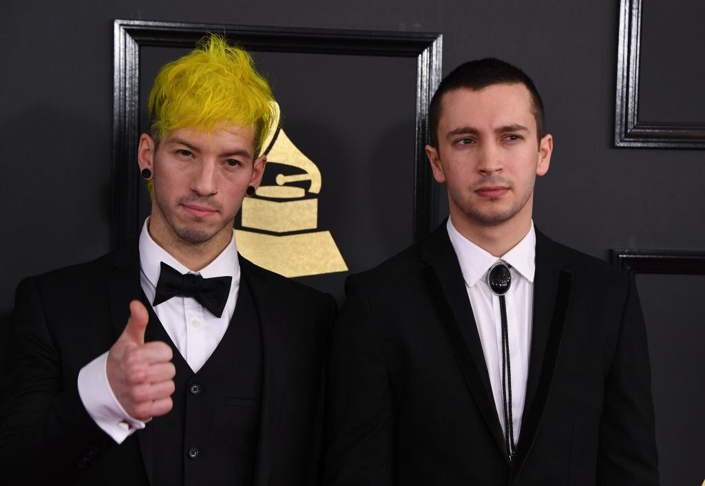 Twenty One Pilots  / AFP PHOTO / Mark RALSTON / AFP / MARK RALSTON        (Photo credit should read MARK RALSTON/AFP via Getty Images)