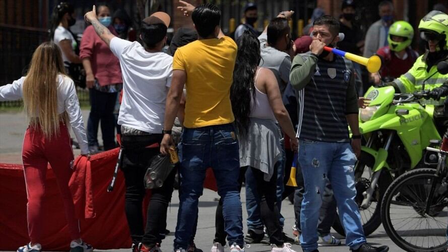 En 10 puntos de Bogotá hubo protestas durante este primer día de cuarentena. Foto: Getty Images