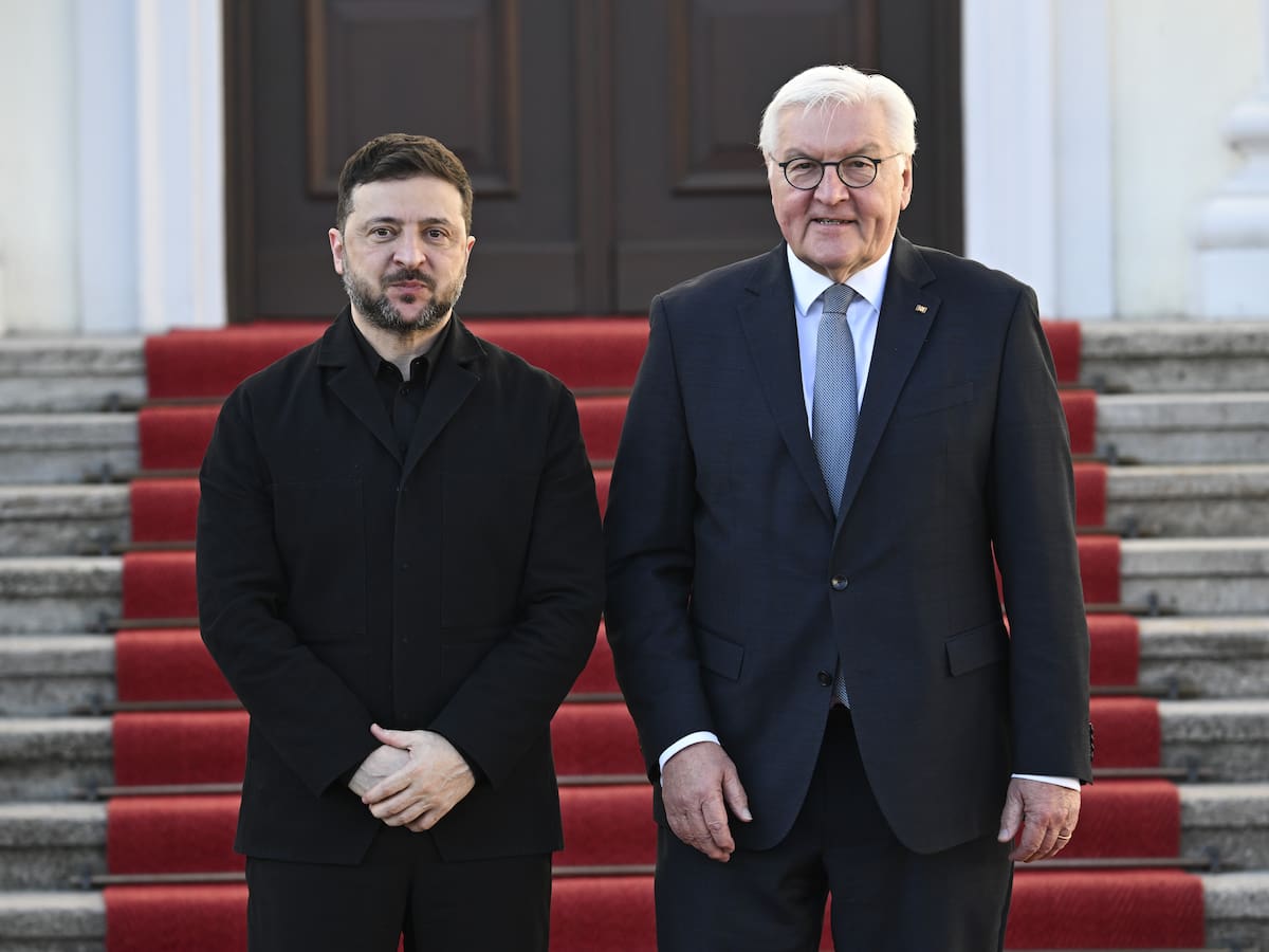 Zelenski fue recibido por el presidente alemán, Frank-Walter Steinmeier