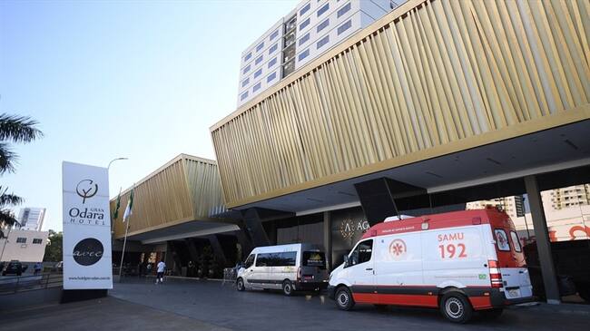 Hotel de Cuiabá en el que se hospeda la selección uruguaya en Copa América. Foto: DOUGLAS MAGNO/AFP via Getty Images