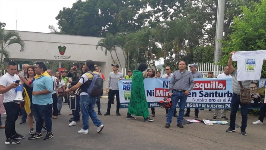 Protesta en el Club Campestre. Foto: