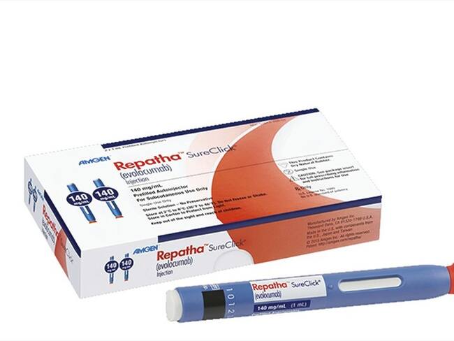 Foto de archivo sin fecha distribuida por Amgen Inc. del medicamento reductor del colesterol Repatha.. Foto: Associated Press - AP