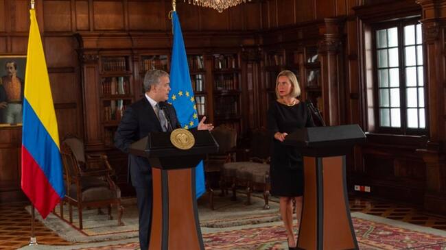 Vista de la Alta Representante de la Política Exterior y de Seguridad de la Unión Europea, Federica Mogherini. Foto: Presidencia de la República